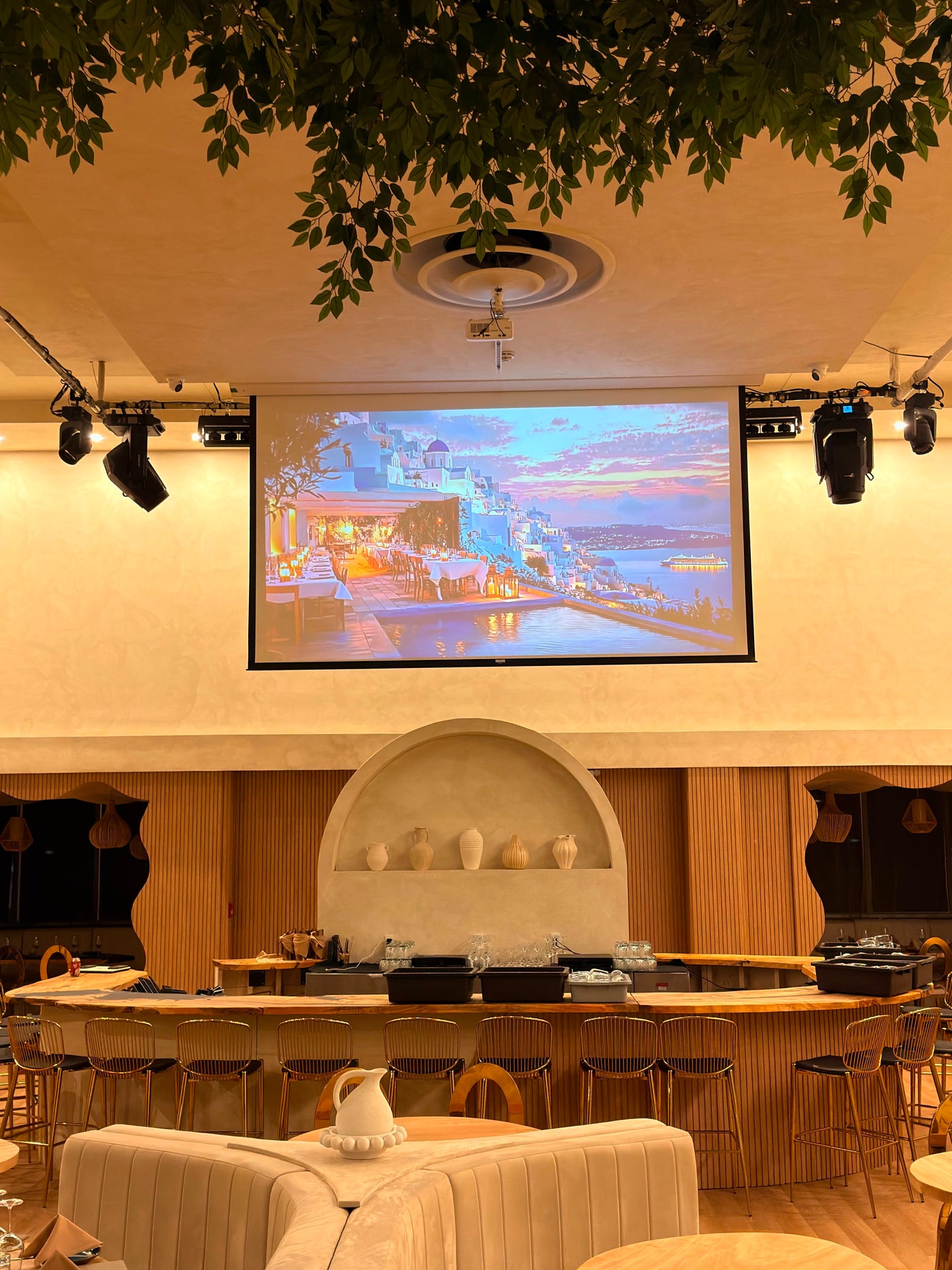 The room set for a corporate day